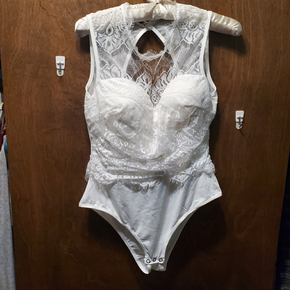 White lace bodysuit